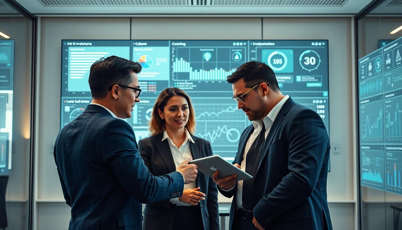 AI software company team and business technology strategy